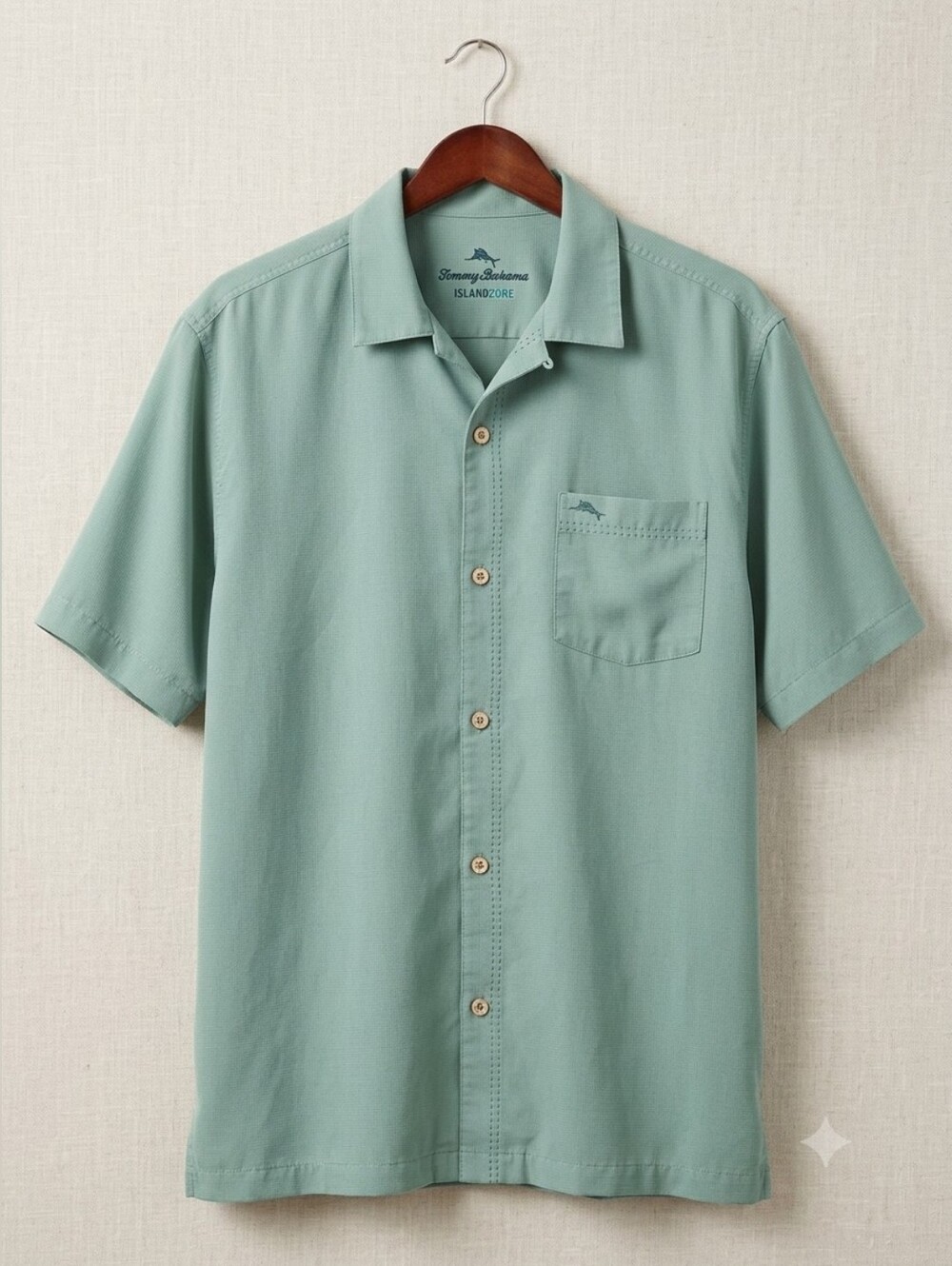 Tommy Bahama IslandZone Silk Blend Short Sleeve Button Up Shirt Men's XL